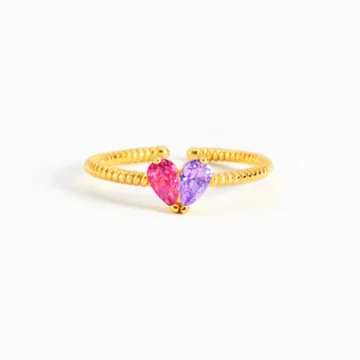 “Moving Closer” Double Birthstone Ring