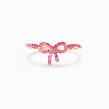 Besties Matching Pink Ribbon Ring
