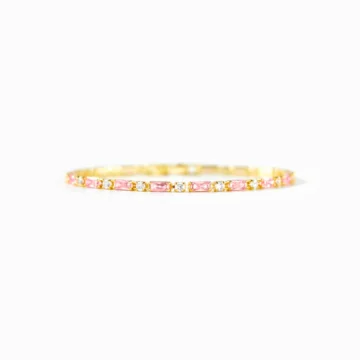 Badass Sisterhood Pink And White Tennis Bracelet
