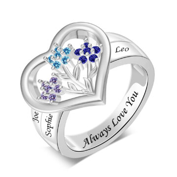 A Birthstone Flower Ring for Mother – Each Bloom Tells the Story of Her Children